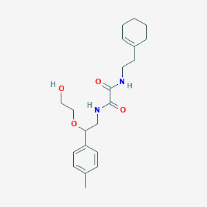 molecular formula C21H30N2O4 B2877403 N1-(2-(cyclohex-1-en-1-yl)ethyl)-N2-(2-(2-hydroxyethoxy)-2-(p-tolyl)ethyl)oxalamide CAS No. 1706085-38-2
