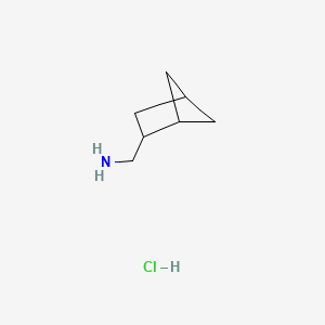 molecular formula C7H14ClN B2877407 2-Bicyclo[2.1.1]hexanylmethanamine;hydrochloride CAS No. 2413901-19-4