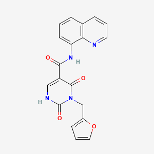 molecular formula C19H14N4O4 B2877435 3-(furan-2-ylmethyl)-2,4-dioxo-N-(quinolin-8-yl)-1,2,3,4-tetrahydropyrimidine-5-carboxamide CAS No. 1421498-66-9