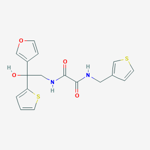 molecular formula C17H16N2O4S2 B2877437 N-[2-(furan-3-yl)-2-hydroxy-2-(thiophen-2-yl)ethyl]-N'-[(thiophen-3-yl)methyl]ethanediamide CAS No. 2034634-81-4