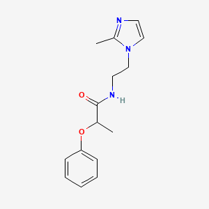 molecular formula C15H19N3O2 B2877452 N-(2-(2-methyl-1H-imidazol-1-yl)ethyl)-2-phenoxypropanamide CAS No. 1286725-73-2