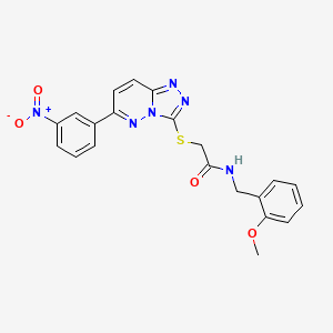 molecular formula C21H18N6O4S B2877455 N-(2-methoxybenzyl)-2-((6-(3-nitrophenyl)-[1,2,4]triazolo[4,3-b]pyridazin-3-yl)thio)acetamide CAS No. 894058-58-3