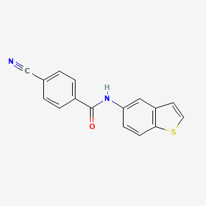 molecular formula C16H10N2OS B2877457 N-(1-benzothiophen-5-yl)-4-cyanobenzamide CAS No. 477502-81-1