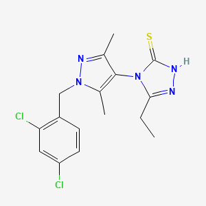 B2877476 4-[1-(2,4-dichlorobenzyl)-3,5-dimethyl-1H-pyrazol-4-yl]-5-ethyl-4H-1,2,4-triazole-3-thiol CAS No. 1006358-33-3
