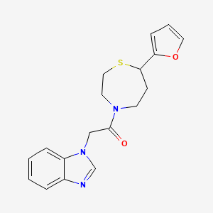 2-(1H-benzo[d]imidazol-1-yl)-1-(7-(furan-2-yl)-1,4-thiazepan-4-yl)ethanone