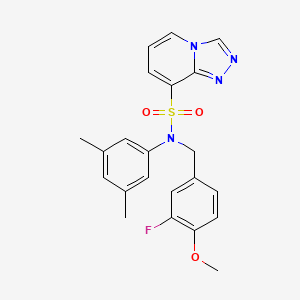 molecular formula C22H21FN4O3S B2877487 N-(3,5-dimethylphenyl)-N-[(3-fluoro-4-methoxyphenyl)methyl]-[1,2,4]triazolo[4,3-a]pyridine-8-sulfonamide CAS No. 1251586-25-0