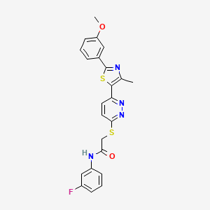 N-(3-fluorophenyl)-2-((6-(2-(3-methoxyphenyl)-4-methylthiazol-5-yl)pyridazin-3-yl)thio)acetamide