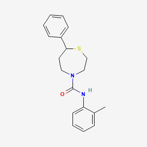 molecular formula C19H22N2OS B2877491 N-(2-Methylphenyl)-7-phenyl-1,4-thiazepane-4-carboxamide CAS No. 1797738-15-8