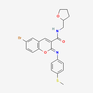(2Z)-6-bromo-2-{[4-(methylsulfanyl)phenyl]imino}-N-(tetrahydrofuran-2-ylmethyl)-2H-chromene-3-carboxamide