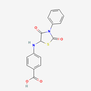 4-[(2,4-Dioxo-3-phenyl-1,3-thiazolidin-5-yl)amino]benzoic acid