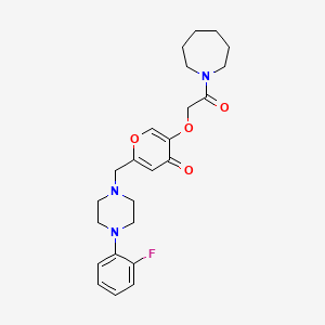 molecular formula C24H30FN3O4 B2877551 5-(2-(azepan-1-yl)-2-oxoethoxy)-2-((4-(2-fluorophenyl)piperazin-1-yl)methyl)-4H-pyran-4-one CAS No. 898455-39-5