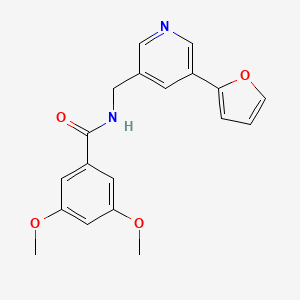 N-((5-(furan-2-yl)pyridin-3-yl)methyl)-3,5-dimethoxybenzamide