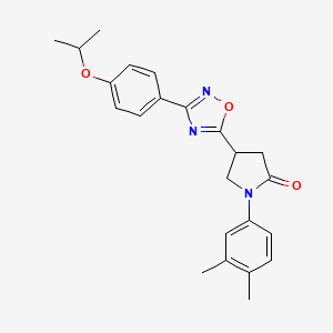 molecular formula C23H25N3O3 B2877579 1-(3,4-Dimethylphenyl)-4-(3-(4-isopropoxyphenyl)-1,2,4-oxadiazol-5-yl)pyrrolidin-2-one CAS No. 1172782-90-9
