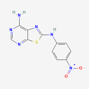 molecular formula C11H8N6O2S B2877595 N2-(4-nitrophenyl)-[1,3]thiazolo[5,4-d]pyrimidine-2,7-diamine CAS No. 339029-13-9