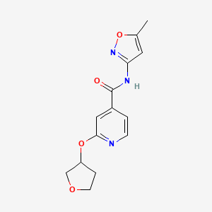 molecular formula C14H15N3O4 B2877612 N-(5-methyl-1,2-oxazol-3-yl)-2-(oxolan-3-yloxy)pyridine-4-carboxamide CAS No. 1904091-50-4