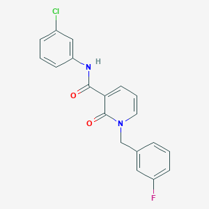molecular formula C19H14ClFN2O2 B2877615 N-(3-chlorophenyl)-1-[(3-fluorophenyl)methyl]-2-oxo-1,2-dihydropyridine-3-carboxamide CAS No. 933251-97-9