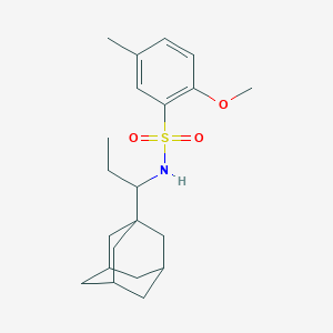 molecular formula C21H31NO3S B2877624 N-[1-(adamantan-1-yl)propyl]-2-methoxy-5-methylbenzene-1-sulfonamide CAS No. 445473-43-8