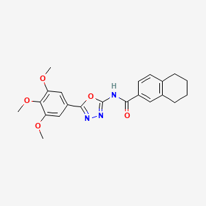 molecular formula C22H23N3O5 B2877631 N-[5-(3,4,5-trimethoxyphenyl)-1,3,4-oxadiazol-2-yl]-5,6,7,8-tetrahydronaphthalene-2-carboxamide CAS No. 891120-48-2
