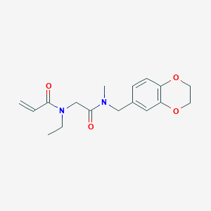 molecular formula C17H22N2O4 B2877645 N-[2-[2,3-Dihydro-1,4-benzodioxin-6-ylmethyl(methyl)amino]-2-oxoethyl]-N-ethylprop-2-enamide CAS No. 2361863-21-8