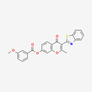B2877711 3-(benzo[d]thiazol-2-yl)-2-methyl-4-oxo-4H-chromen-7-yl 3-methoxybenzoate CAS No. 610759-43-8