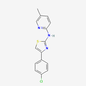 molecular formula C15H12ClN3S B2877729 N-[4-(4-chlorophenyl)-1,3-thiazol-2-yl]-5-methylpyridin-2-amine CAS No. 1029783-92-3