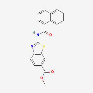 molecular formula C20H14N2O3S B2877731 METHYL 2-(NAPHTHALENE-1-AMIDO)-1,3-BENZOTHIAZOLE-6-CARBOXYLATE CAS No. 887902-83-2