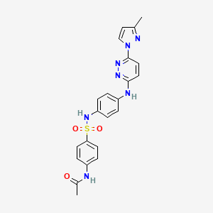 molecular formula C22H21N7O3S B2877739 N-(4-(N-(4-((6-(3-methyl-1H-pyrazol-1-yl)pyridazin-3-yl)amino)phenyl)sulfamoyl)phenyl)acetamide CAS No. 1014045-93-2