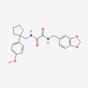 molecular formula C23H26N2O5 B2877740 N-[(2H-1,3-benzodioxol-5-yl)methyl]-N'-{[1-(4-methoxyphenyl)cyclopentyl]methyl}ethanediamide CAS No. 1091476-04-8