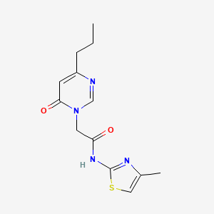 molecular formula C13H16N4O2S B2877741 N-(4-methylthiazol-2-yl)-2-(6-oxo-4-propylpyrimidin-1(6H)-yl)acetamide CAS No. 1172014-45-7