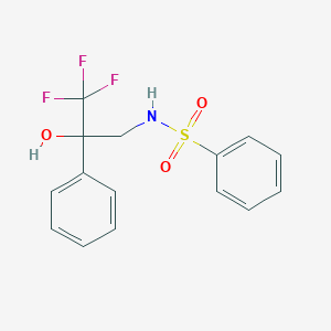 molecular formula C15H14F3NO3S B2877745 N-(3,3,3-trifluoro-2-hydroxy-2-phenylpropyl)benzenesulfonamide CAS No. 1351616-07-3