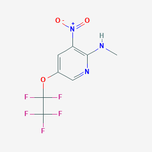 molecular formula C8H6F5N3O3 B2877753 N-methyl-3-nitro-5-(pentafluoroethoxy)pyridin-2-amine CAS No. 2260932-82-7
