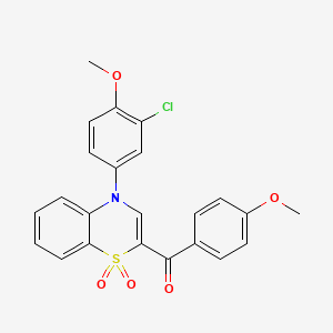 molecular formula C23H18ClNO5S B2877764 [4-(3-chloro-4-methoxyphenyl)-1,1-dioxido-4H-1,4-benzothiazin-2-yl](4-methoxyphenyl)methanone CAS No. 1114886-44-0
