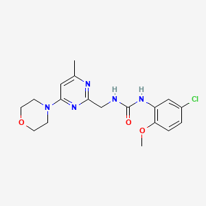molecular formula C18H22ClN5O3 B2877771 1-(5-Chloro-2-methoxyphenyl)-3-((4-methyl-6-morpholinopyrimidin-2-yl)methyl)urea CAS No. 1797806-68-8