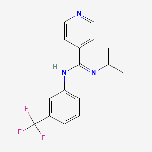 molecular formula C16H16F3N3 B2877776 N'-isopropyl-N-[3-(trifluoromethyl)phenyl]-4-pyridinecarboximidamide 