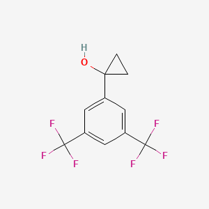 molecular formula C11H8F6O B2877779 1-[3,5-Bis(trifluoromethyl)phenyl]cyclopropan-1-ol CAS No. 660820-79-1