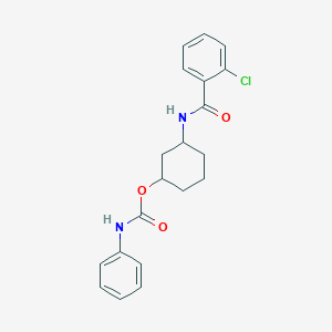 molecular formula C20H21ClN2O3 B2877786 3-(2-Chlorobenzamido)cyclohexyl phenylcarbamate CAS No. 1351645-92-5