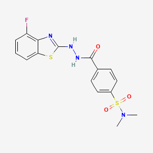 B2877793 4-(2-(4-fluorobenzo[d]thiazol-2-yl)hydrazinecarbonyl)-N,N-dimethylbenzenesulfonamide CAS No. 851978-79-5