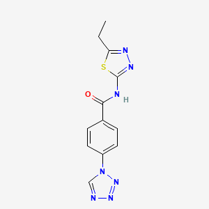 molecular formula C12H11N7OS B2877795 N-(5-ethyl-1,3,4-thiadiazol-2-yl)-4-(1H-tetrazol-1-yl)benzamide CAS No. 483288-45-5