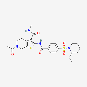 B2877799 6-acetyl-2-(4-((2-ethylpiperidin-1-yl)sulfonyl)benzamido)-N-methyl-4,5,6,7-tetrahydrothieno[2,3-c]pyridine-3-carboxamide CAS No. 534553-73-6