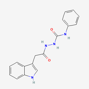 molecular formula C17H16N4O2 B2877808 2-(1H-indol-3-yl)-N-[(phenylcarbamoyl)amino]acetamide CAS No. 153595-99-4