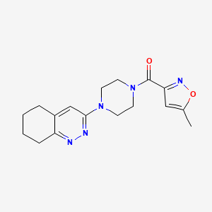 molecular formula C17H21N5O2 B2877836 (5-Methylisoxazol-3-yl)(4-(5,6,7,8-tetrahydrocinnolin-3-yl)piperazin-1-yl)methanone CAS No. 2034349-78-3
