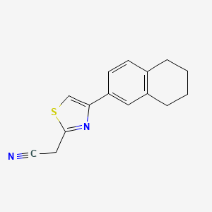 molecular formula C15H14N2S B2877859 2-[4-(5,6,7,8-Tetrahydronaphthalen-2-yl)-1,3-thiazol-2-yl]acetonitrile CAS No. 1368547-54-9