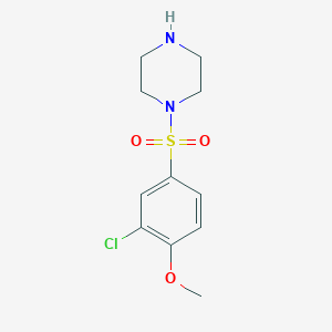 molecular formula C11H15ClN2O3S B2877860 1-[(3-Chloro-4-methoxyphenyl)sulfonyl]piperazine CAS No. 524711-09-9