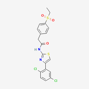 molecular formula C19H16Cl2N2O3S2 B2877870 N-[4-(2,5-dichlorophenyl)-1,3-thiazol-2-yl]-2-[4-(ethanesulfonyl)phenyl]acetamide CAS No. 919757-52-1