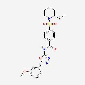 molecular formula C23H26N4O5S B2877872 4-[(2-ethylpiperidin-1-yl)sulfonyl]-N-[5-(3-methoxyphenyl)-1,3,4-oxadiazol-2-yl]benzamide CAS No. 533870-09-6