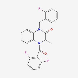 molecular formula C23H17F3N2O2 B2877878 4-(2,6-difluorobenzoyl)-1-(2-fluorobenzyl)-3-methyl-3,4-dihydro-2(1H)-quinoxalinone CAS No. 317833-46-8