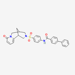 N-(4-((8-oxo-5,6-dihydro-1H-1,5-methanopyrido[1,2-a][1,5]diazocin-3(2H,4H,8H)-yl)sulfonyl)phenyl)-[1,1'-biphenyl]-4-carboxamide