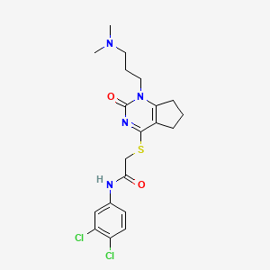 N-(3,4-dichlorophenyl)-2-((1-(3-(dimethylamino)propyl)-2-oxo-2,5,6,7-tetrahydro-1H-cyclopenta[d]pyrimidin-4-yl)thio)acetamide