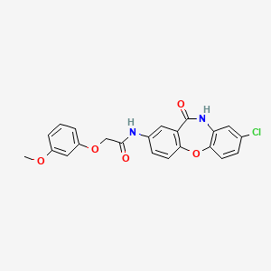 N-(8-chloro-11-oxo-10,11-dihydrodibenzo[b,f][1,4]oxazepin-2-yl)-2-(3-methoxyphenoxy)acetamide