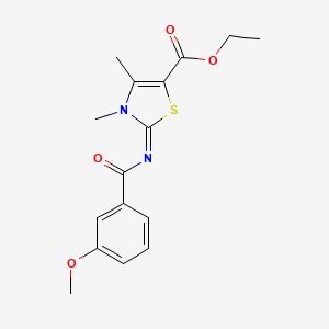 2-[(3-Methoxyphenyl)-oxomethyl]imino-3,4-dimethyl-5-thiazolecarboxylic acid ethyl ester